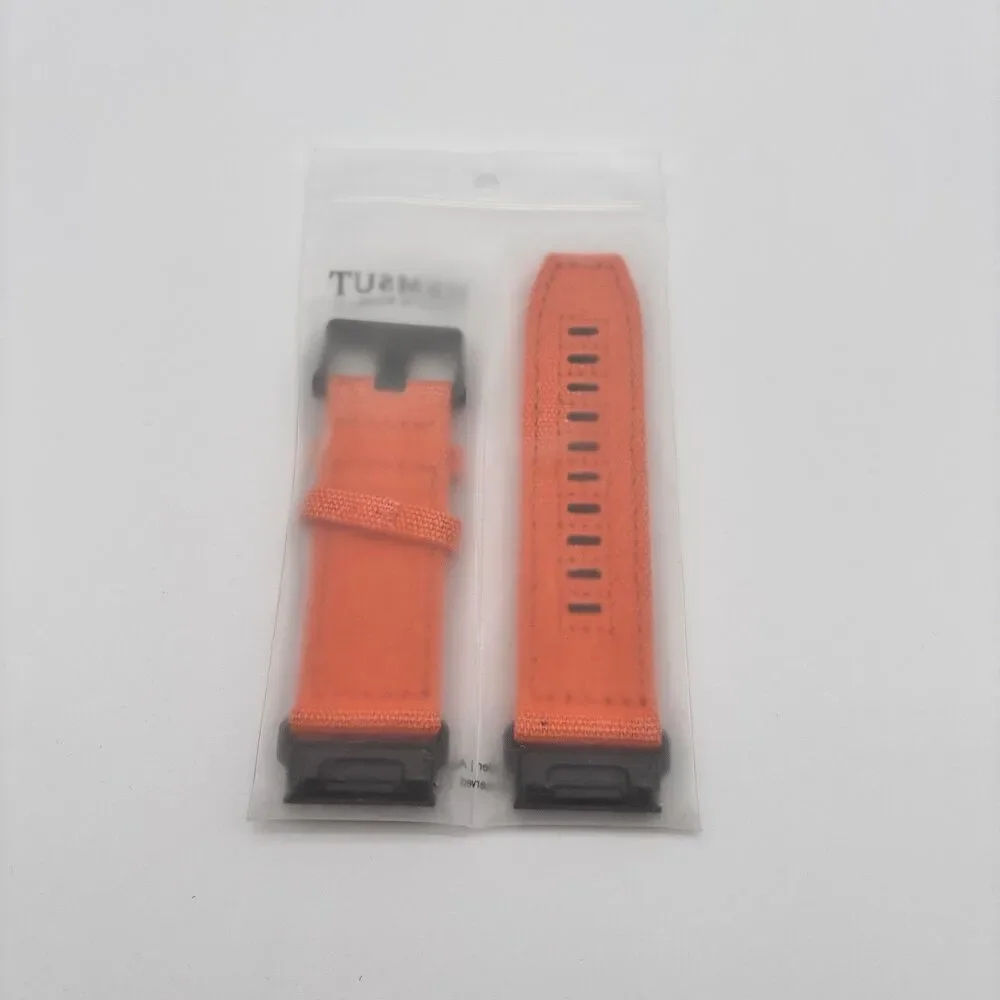 NEW Hemsut Nylon Watch Strap 26mm for Garmin Fenix 5X/6X/7X Orange HGA136ORG - Picture 3 of 4